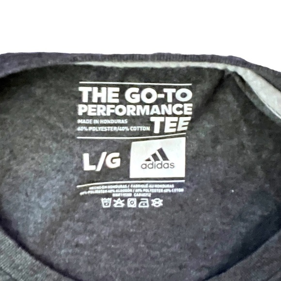 ADIDAS Women’s Dark Gray Heather Logo Shiny Foil Muscle Tank New With Tags - Picture 4 of 7